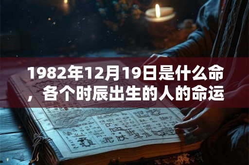 1982年12月19日是什么命，各个时辰出生的人的命运