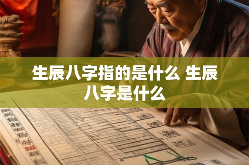 生辰八字指的是什么 生辰八字是什么