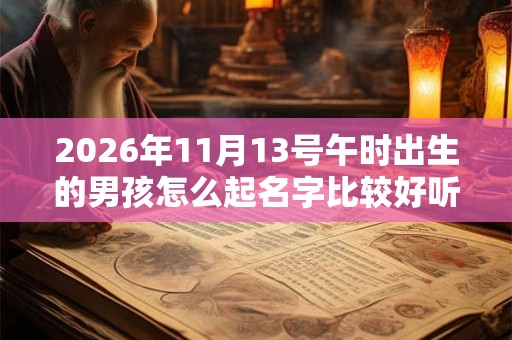 2026年11月13号午时出生的男孩怎么起名字比较好听