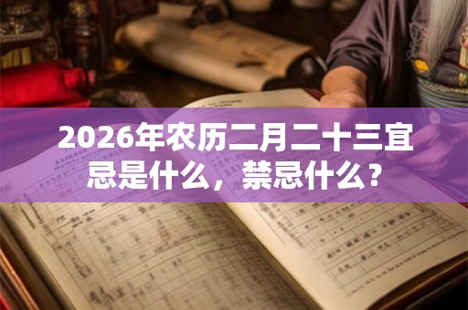 2026年农历二月二十三宜忌是什么，禁忌什么？