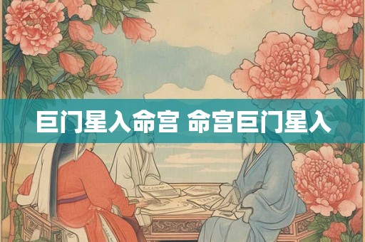 巨门星入命宫 命宫巨门星入