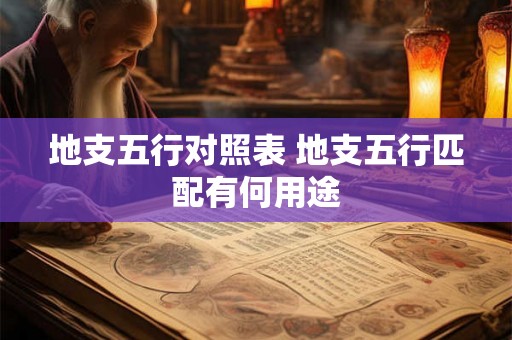 地支五行对照表 地支五行匹配有何用途