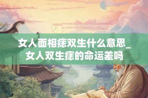 女人面相痣双生什么意思_女人双生痣的命运差吗