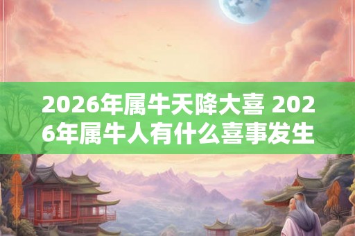 2026年属牛天降大喜 2026年属牛人有什么喜事发生