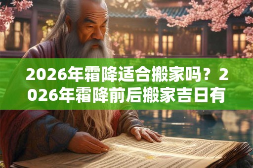 2026年霜降适合搬家吗？2026年霜降前后搬家吉日有哪些？