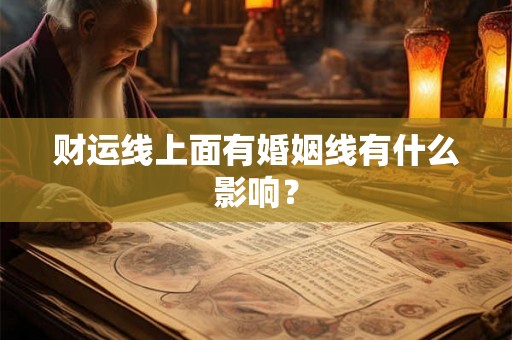 财运线上面有婚姻线有什么影响？