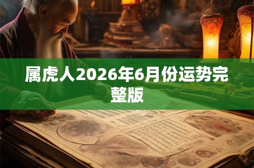 属虎人2026年6月份运势完整版