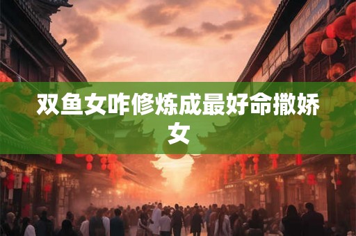 双鱼女咋修炼成最好命撒娇女