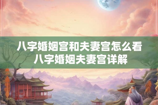 八字婚姻宫和夫妻宫怎么看 八字婚姻夫妻宫详解 八字婚姻宫和夫妻宫怎么看 八字婚姻夫妻宫详解