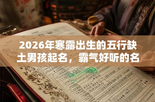 2026年寒露出生的五行缺土男孩起名，霸气好听的名字