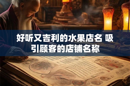 好听又吉利的水果店名 吸引顾客的店铺名称