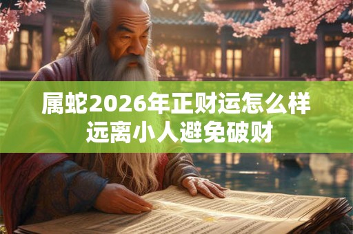 属蛇2026年正财运怎么样 远离小人避免破财
