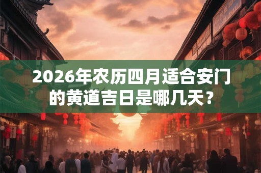 2026年农历四月适合安门的黄道吉日是哪几天？