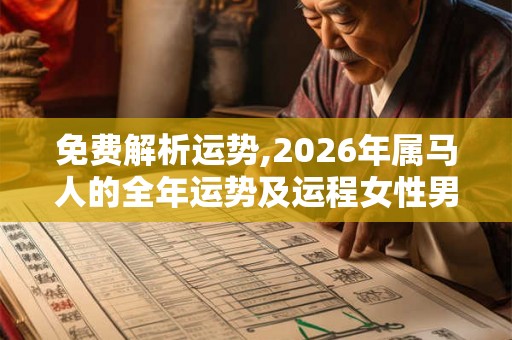 免费解析运势,2026年属马人的全年运势及运程女性男性