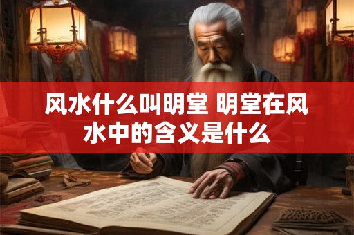 风水什么叫明堂 明堂在风水中的含义是什么