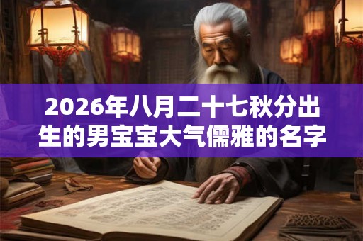 2026年八月二十七秋分出生的男宝宝大气儒雅的名字推荐