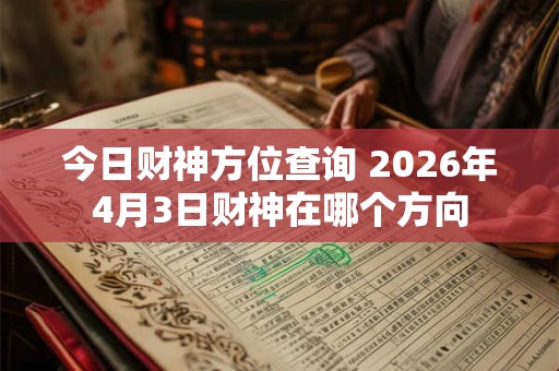 今日财神方位查询 2026年4月3日财神在哪个方向