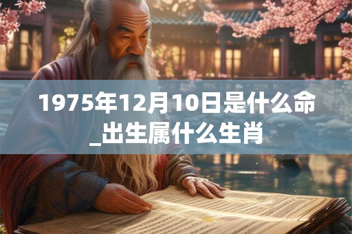 1975年12月10日是什么命_出生属什么生肖
