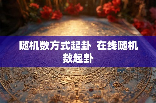 随机数方式起卦  在线随机数起卦