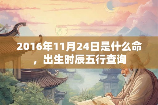 2016年11月24日是什么命，出生时辰五行查询