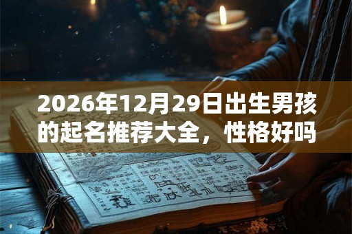 2026年12月29日出生男孩的起名推荐大全，性格好吗？