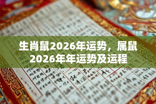 生肖鼠2026年运势，属鼠2026年年运势及运程