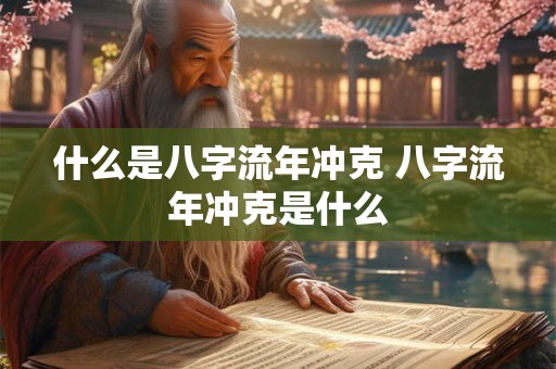 什么是八字流年冲克 八字流年冲克是什么