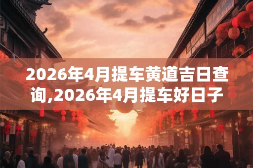 2026年4月提车黄道吉日查询,2026年4月提车好日子