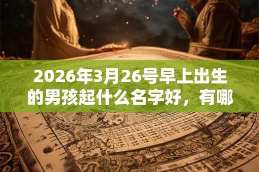 2026年3月26号早上出生的男孩起什么名字好，有哪些注意的问题？