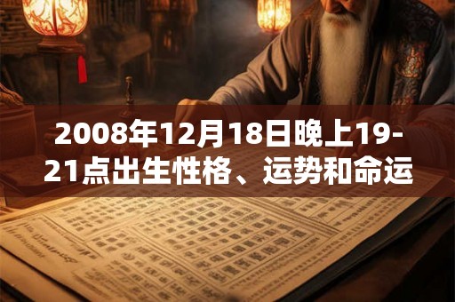 2008年12月18日晚上19-21点出生性格、运势和命运