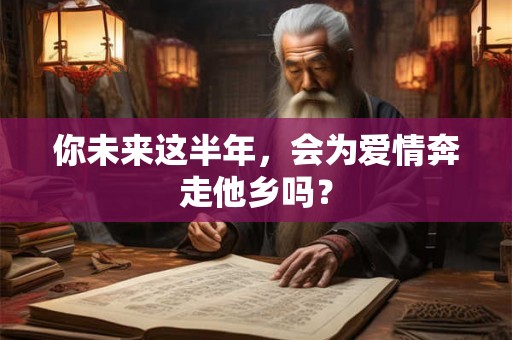 你未来这半年，会为爱情奔走他乡吗？