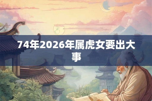 74年2026年属虎女要出大事 74年2026年属虎女要出大事
