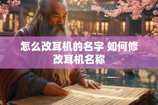 怎么改耳机的名字 如何修改耳机名称 怎么改耳机的名字 如何修改耳机名称
