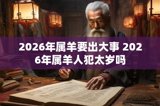 2026年属羊要出大事 2026年属羊人犯太岁吗