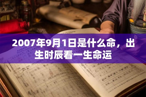 2007年9月1日是什么命,出生时辰看一生命运 2007年9月1日是什么命,出生时辰看一生命运