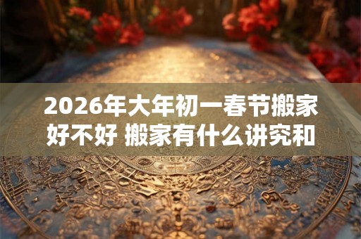 2026年大年初一春节搬家好不好 搬家有什么讲究和忌讳