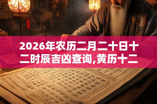 2026年农历二月二十日十二时辰吉凶查询,黄历十二时辰宜忌 2026年农历二月二十日十二时辰吉凶查询,黄历十二时辰宜忌