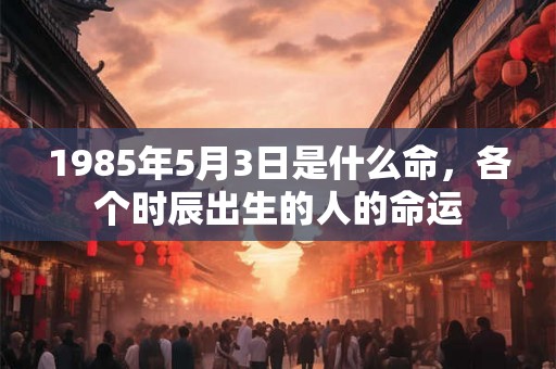 1985年5月3日是什么命，各个时辰出生的人的命运