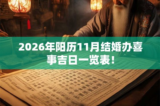 2026年阳历11月结婚办喜事吉日一览表! 2026年阳历11月结婚办喜事吉日一览表!