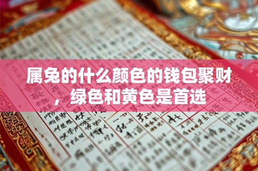 属兔的什么颜色的钱包聚财，绿色和黄色是首选