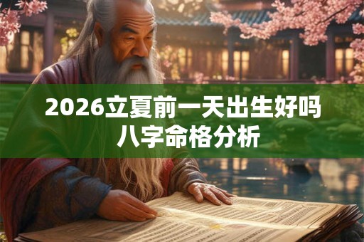 2026立夏前一天出生好吗 八字命格分析 2026立夏前一天出生好吗 八字命格分析