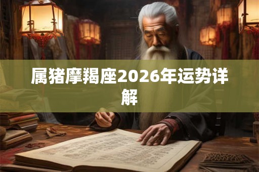 属猪摩羯座2026年运势详解