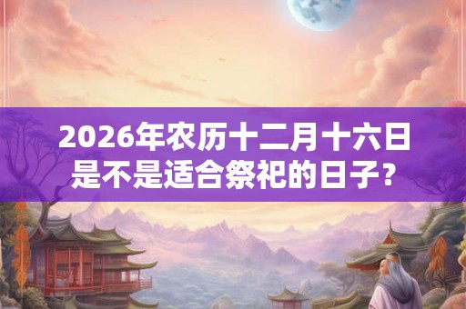 2026年农历十二月十六日是不是适合祭祀的日子? 2026年农历十二月十六日是不是适合祭祀的日子?