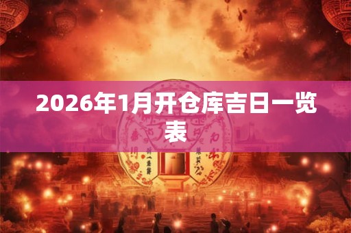 2026年1月开仓库吉日一览表 2026年1月开仓库吉日一览表