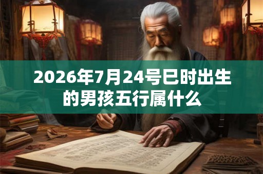 2026年7月24号巳时出生的男孩五行属什么