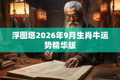 浮图塔2026年9月生肖牛运势精华版