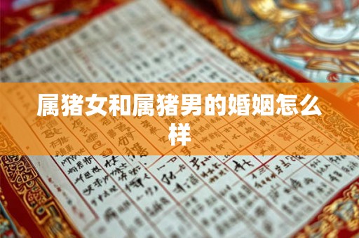 属猪女和属猪男的婚姻怎么样