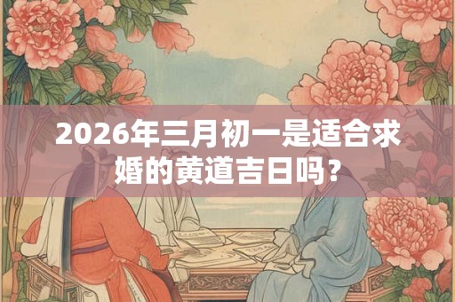 2026年三月初一是适合求婚的黄道吉日吗？