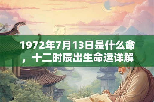 1972年7月13日是什么命，十二时辰出生命运详解