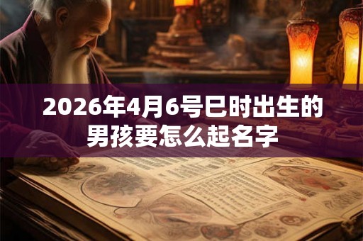 2026年4月6号巳时出生的男孩要怎么起名字